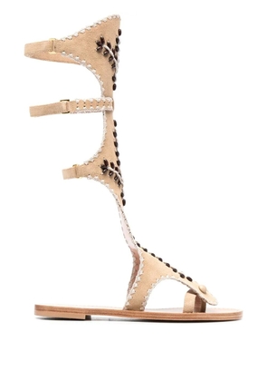 Alberta Ferretti beaded gladiator sandals - Neutrals