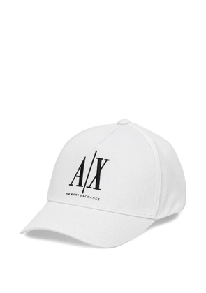 Armani Exchange logo-embroidered baseball cap - White
