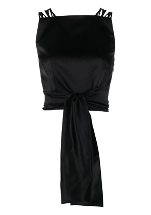 Alberta Ferretti tie-front silk-satin top - Black