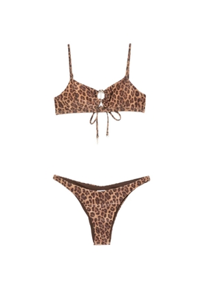 COTAZUR leopard-print glitter-effect bikini - Neutrals