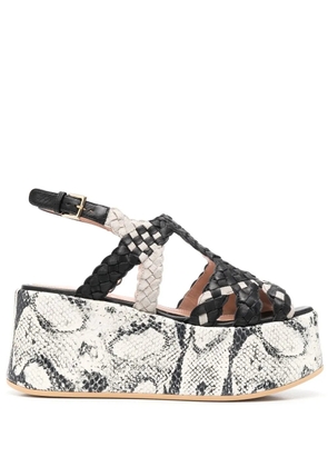Alberta Ferretti snakeskin print platform sandals - Black