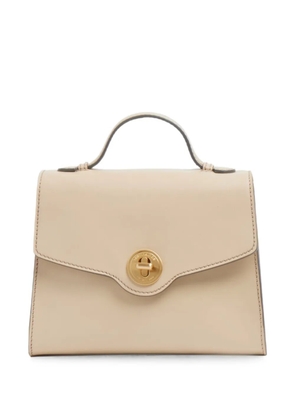 The Bridge leather twist-lock tote bag - Neutrals