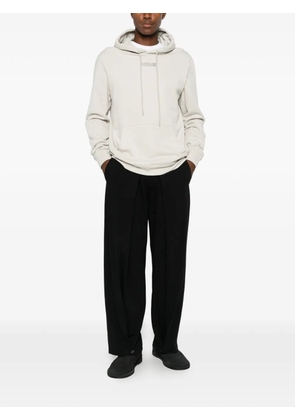 Calvin Klein logo-patch drawstring hoodie - Neutrals