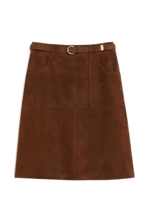Max Mara belted A-line midi skirt - Brown