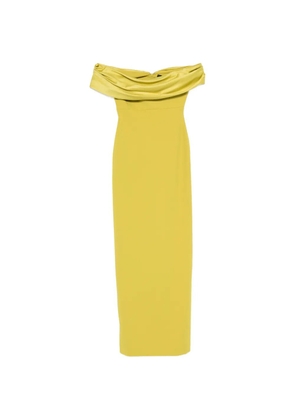Solace London off-shoulder draped maxi dress - Green
