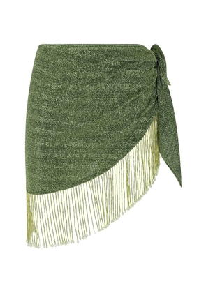Oséree beaded-fringe sarong skirt - Green