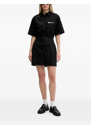 Karl Lagerfeld Jeans cut-out logo-waistband dress - Black
