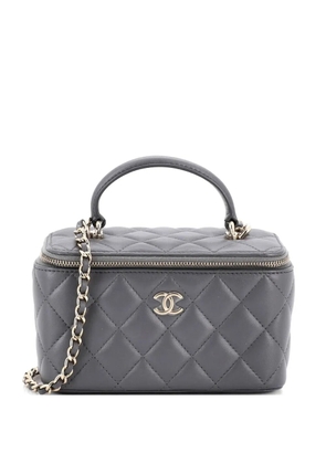 CHANEL Pre-Owned Classic Top Handle Vanity Case with Chain Quilted Lambskin Small crossbody bag - Grey