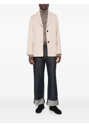 'S Max Mara Melfi notched-lapel button-fastening coat - Neutrals