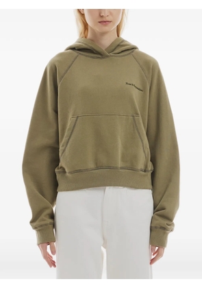 Rest&Recreation zig-zag stitch cropped hoodie - Green