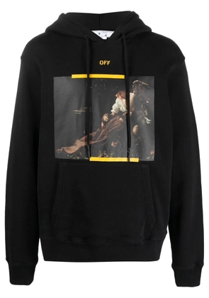 Off-White Caravaggio Painting-print cotton hoodie - Black