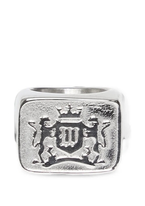 WASTED engraved crest signet ring - Silver