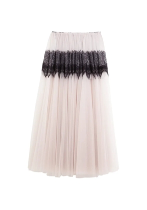 Viktor & Rolf tulle lace-trim maxi skirt - Neutrals