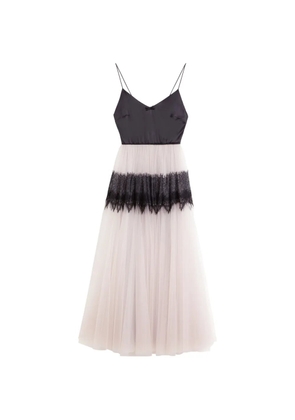 Viktor & Rolf tulle lace-trim maxi dress - Neutrals