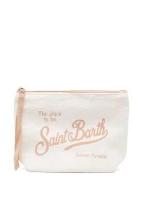 MC2 Saint Barth Aline logo-print clutch bag - Neutrals