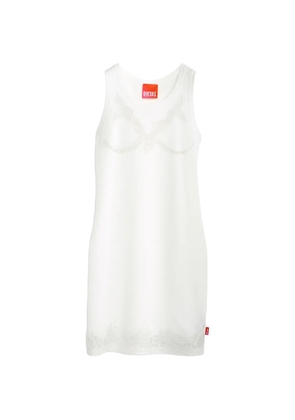 Diesel x Tinder lace-trim ribbed-knit dress - White