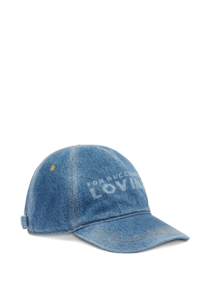 Diesel x Tinder bleach-wash logo-print cap - Blue
