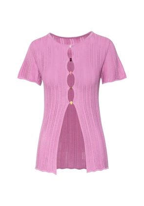 Baobab Corsica round-neck button-details cutout T-shirt - Pink