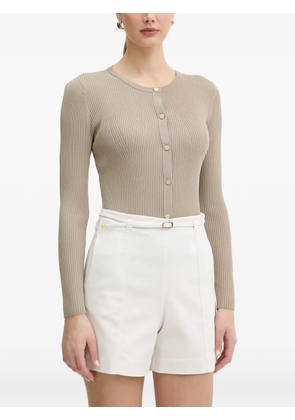 Armani Exchange ribbed-knit cardigan - Neutrals