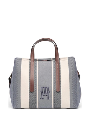 Tommy Hilfiger City TH monogram large jacquard satchel tote bag - Blue