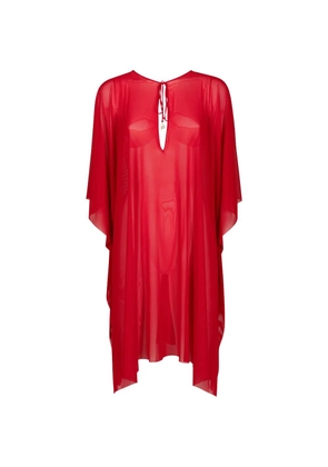 Fisico Azalea sheer tie-fastening dress - Red
