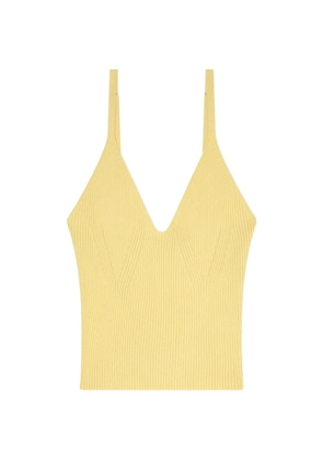 Armani Exchange ribbed-knit V-neck top - Yellow