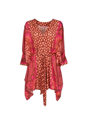 Pin Up Stars Tribal Sea geometric-print belted playsuit - Brown
