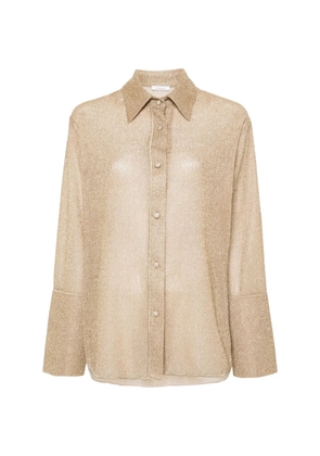 Oséree metallic-effect button-up shirt - Gold