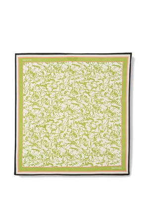 Trussardi greyhound-print border-stripe scarf - Neutrals