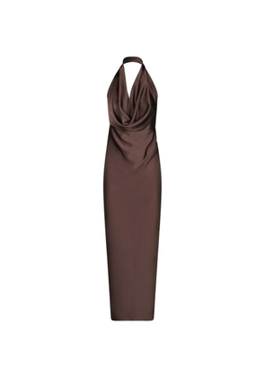 Blanca Vita cowl-neck halter-neck midi dress - Brown