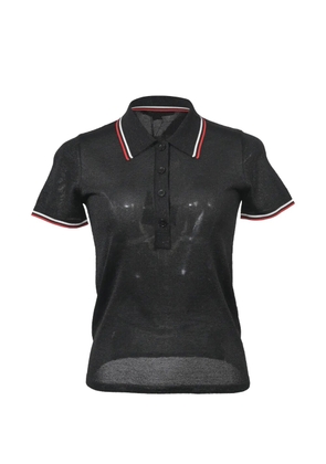 Pre-Owned Alexander Wang semi-sheer knit polo shirt - Black