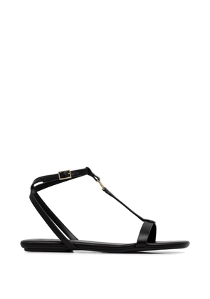 Armani Exchange logo-plaque flat sandals - Black