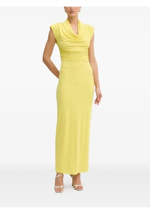 FRACOMINA cowl-neck open-back maxi dress - Yellow