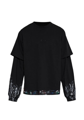 Balenciaga layered paint-splatter long-sleeve T-shirt - Black