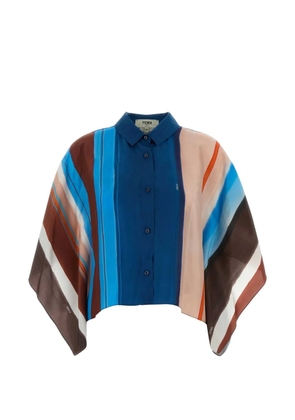 FENDI striped cropped shirt - Blue