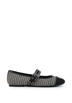 Karl Lagerfeld eyelet-embellished ballet flats - Black