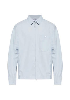Stone Island zip-up chest-pocket shirt - Blue
