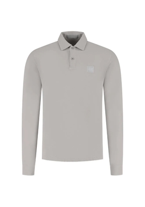 Stone Island Ghost logo-patch long-sleeve polo shirt - Neutrals