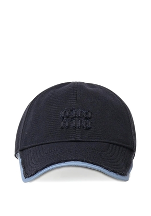 Miu Miu logo-embroidered distressed-finish baseball cap - Blue