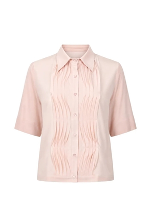 Seventy pintuck-pleated short-sleeved shirt - Pink