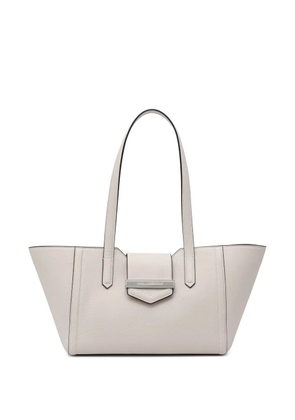 Karl Lagerfeld logo-plaque grained-leather tote bag - Neutrals