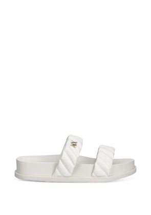 Armani Exchange quilted double-strap slides - White