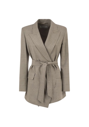 Max Mara Prince of Wales belted blazer - Neutrals