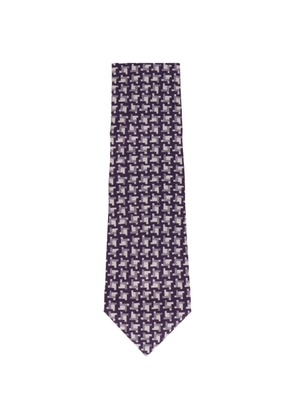 TOM FORD houndstooth-pattern tie - Purple