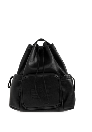 Ea7 Emporio Armani logo-embossed drawstring backpack - Black