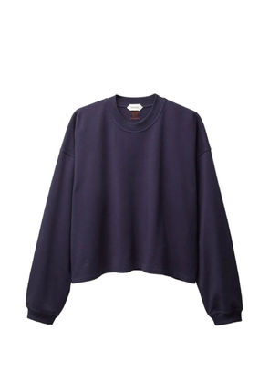 Versace embroidered cotton-jersey long-sleeved T-shirt - Blue