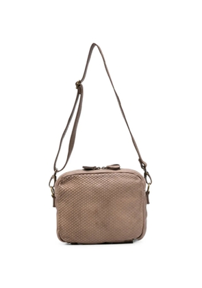 SOMMET Arlo Cobra scaled-effect leather shoulder bag - Neutrals