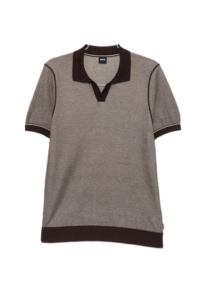 BOSS contrast-trim polo shirt - Brown