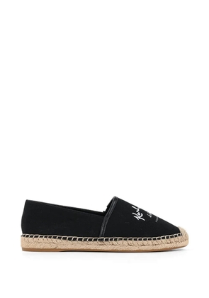 Karl Lagerfeld logo-embroidered braided-sole espadrilles - Black