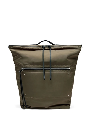 Maison Margiela Zip Line four white stitches backpack - Brown